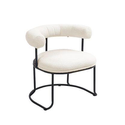 Boucle Dining Chairs Set of 2 Beige