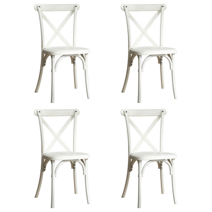 White Resin X-Back Dining Chair Set (4 pcs)