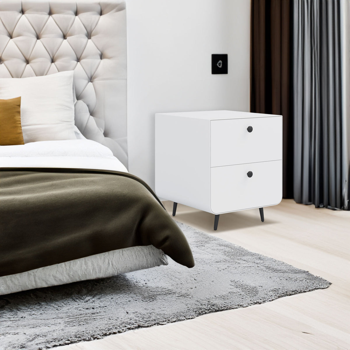 Modern Nightstand Cabinet with Storage