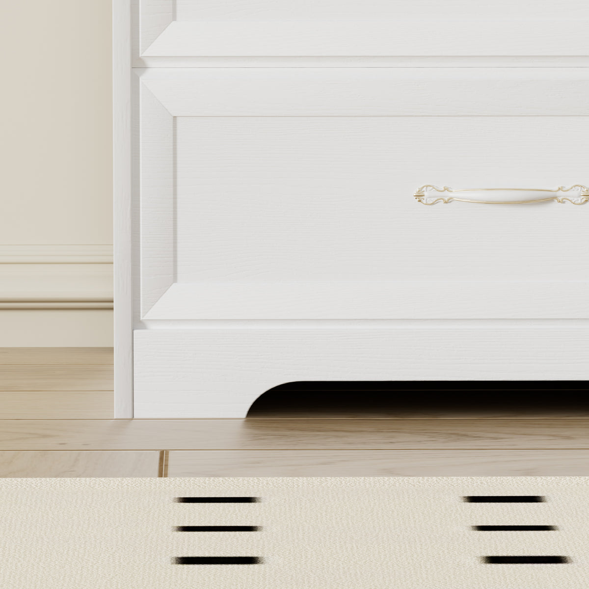 Modern 3-Drawer Dresser with Metal Pulls