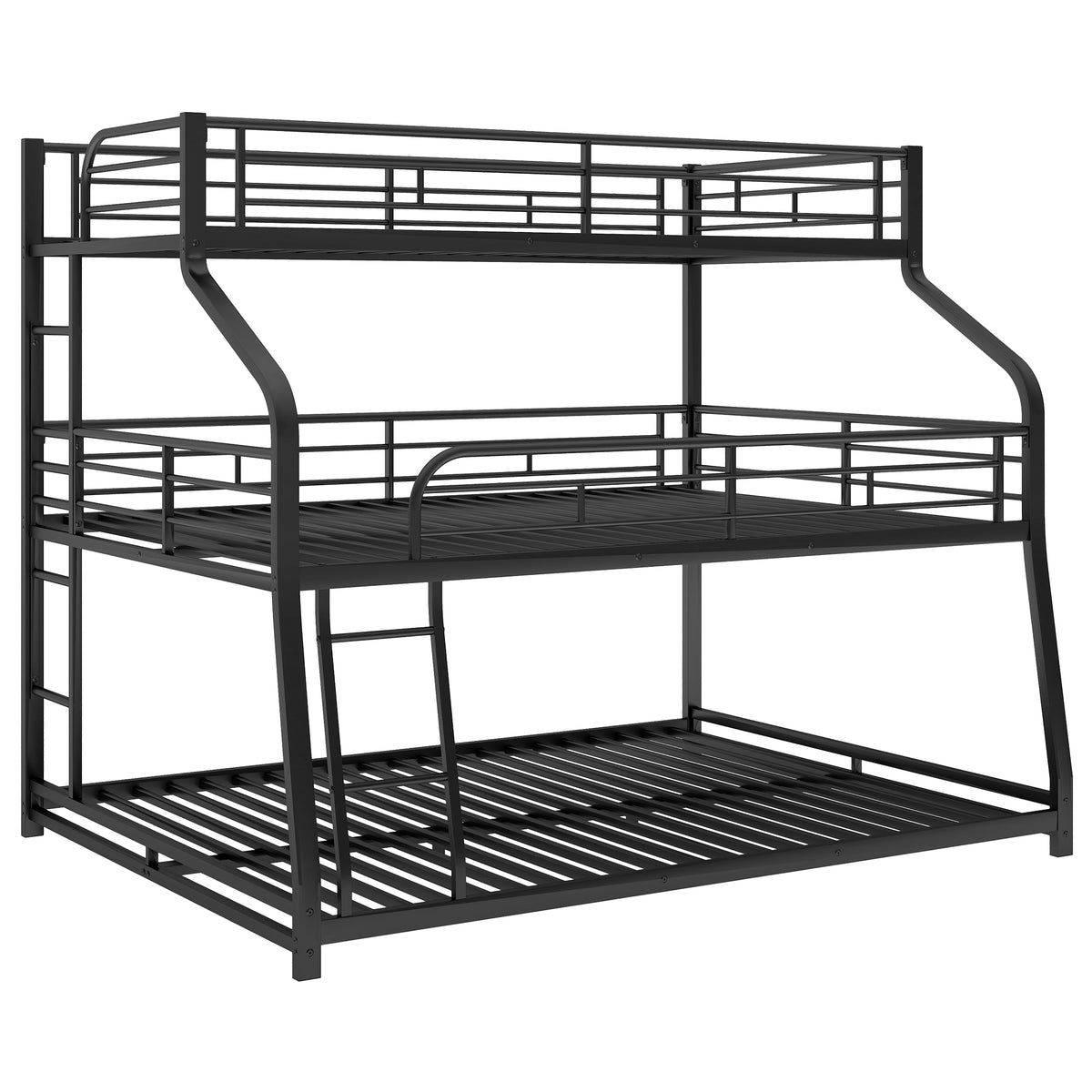 Metal Bunk Bed Triple Tier Black