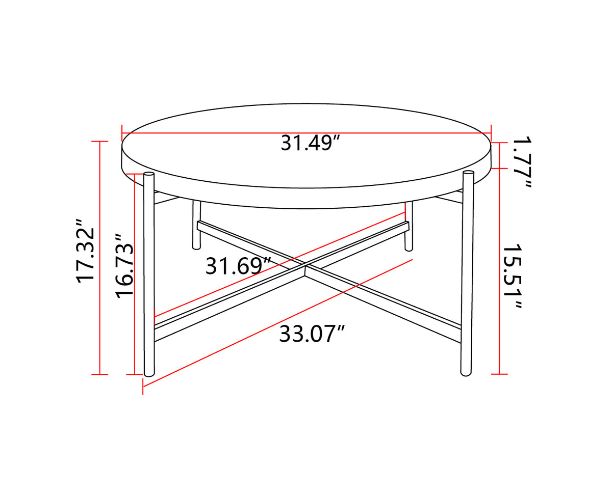 Thread Pattern Round Coffee Table Bronze
