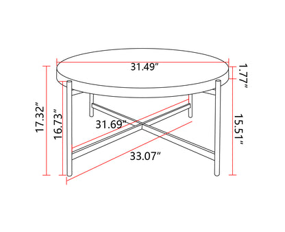 Thread Pattern Round Coffee Table Bronze