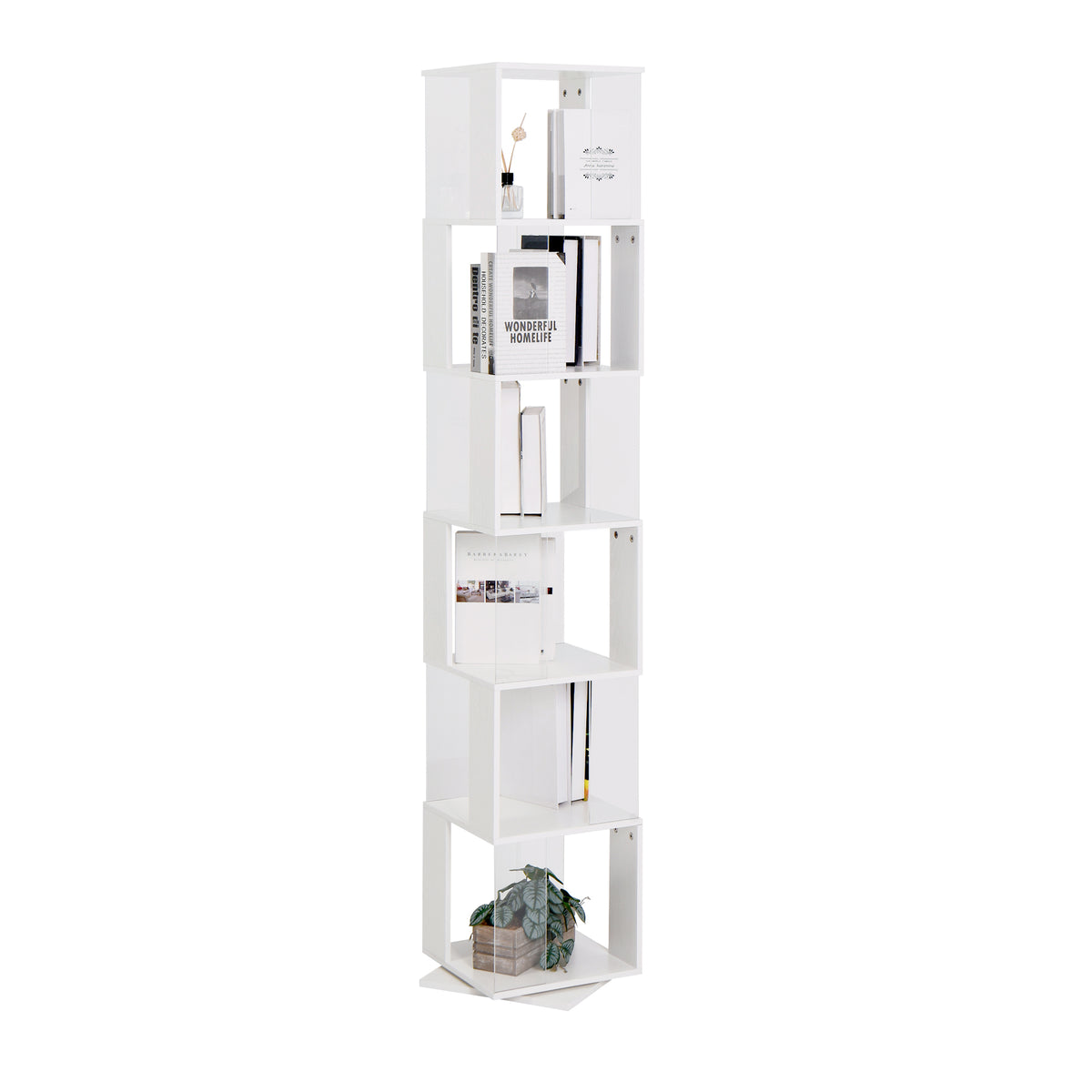 Rotating Acrylic Bookshelf Organizer