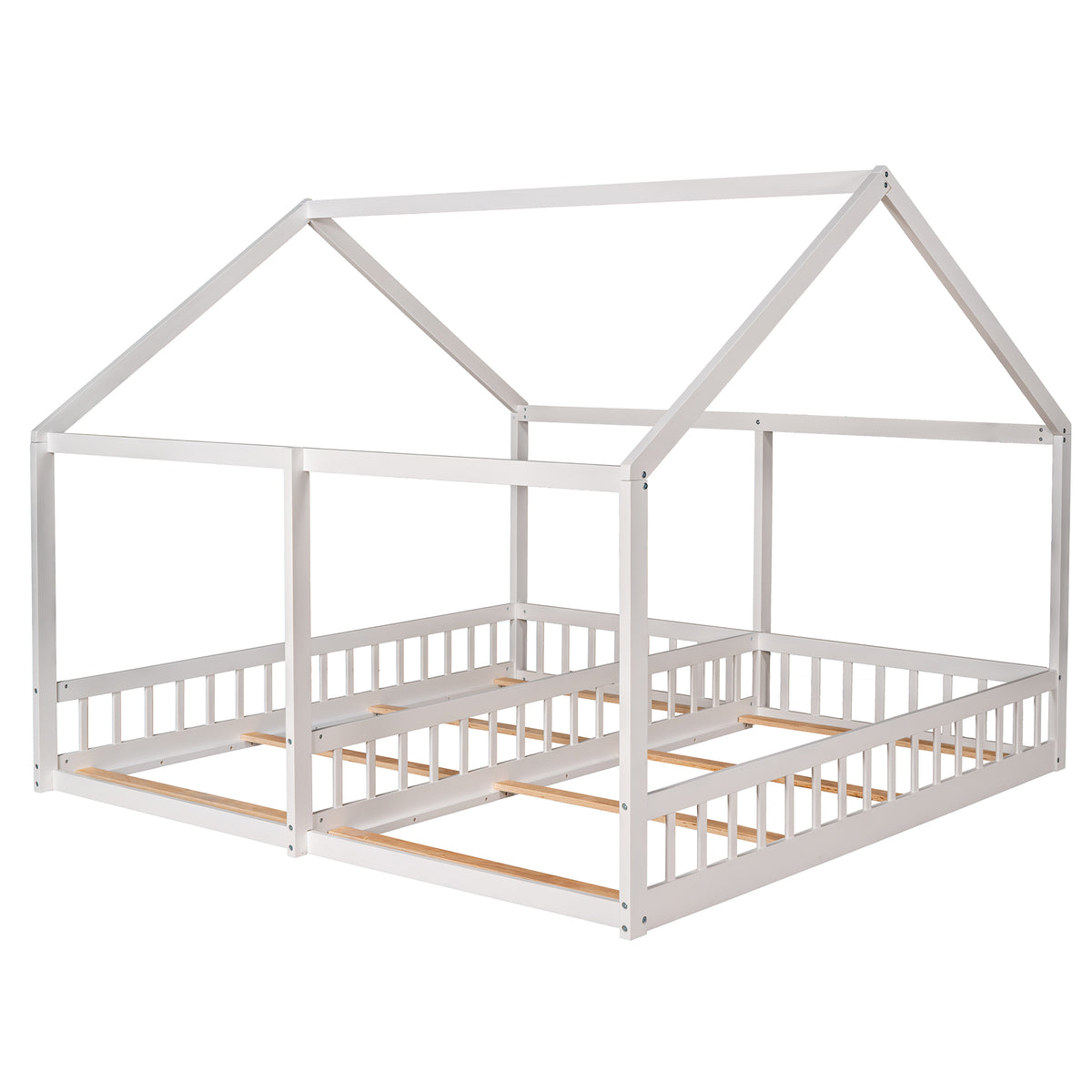 Twin House Platform Bed White