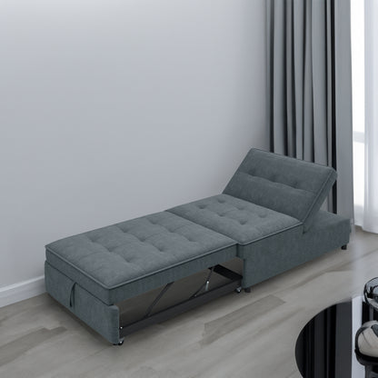 Modern Storage Ottoman with USB Port Dark Blue