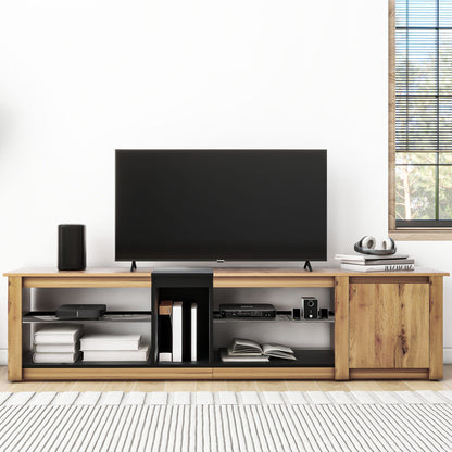 Modern LED TV Stand with Media Storage