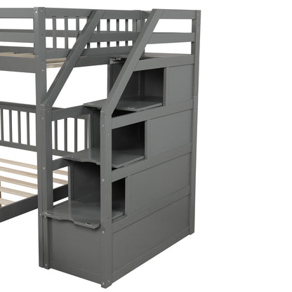 Full Loft Bunk Bed Gray