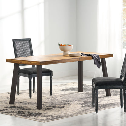 Della Acacia Dining Table – Rustic Brown & Grey