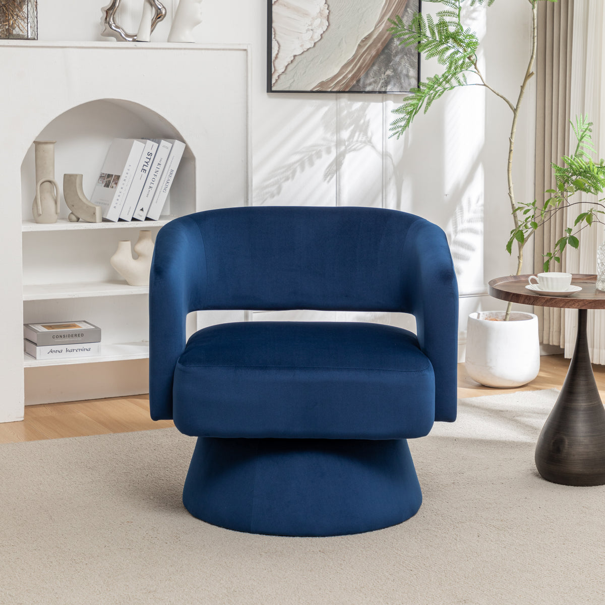 Velvet Swivel Club Chair
