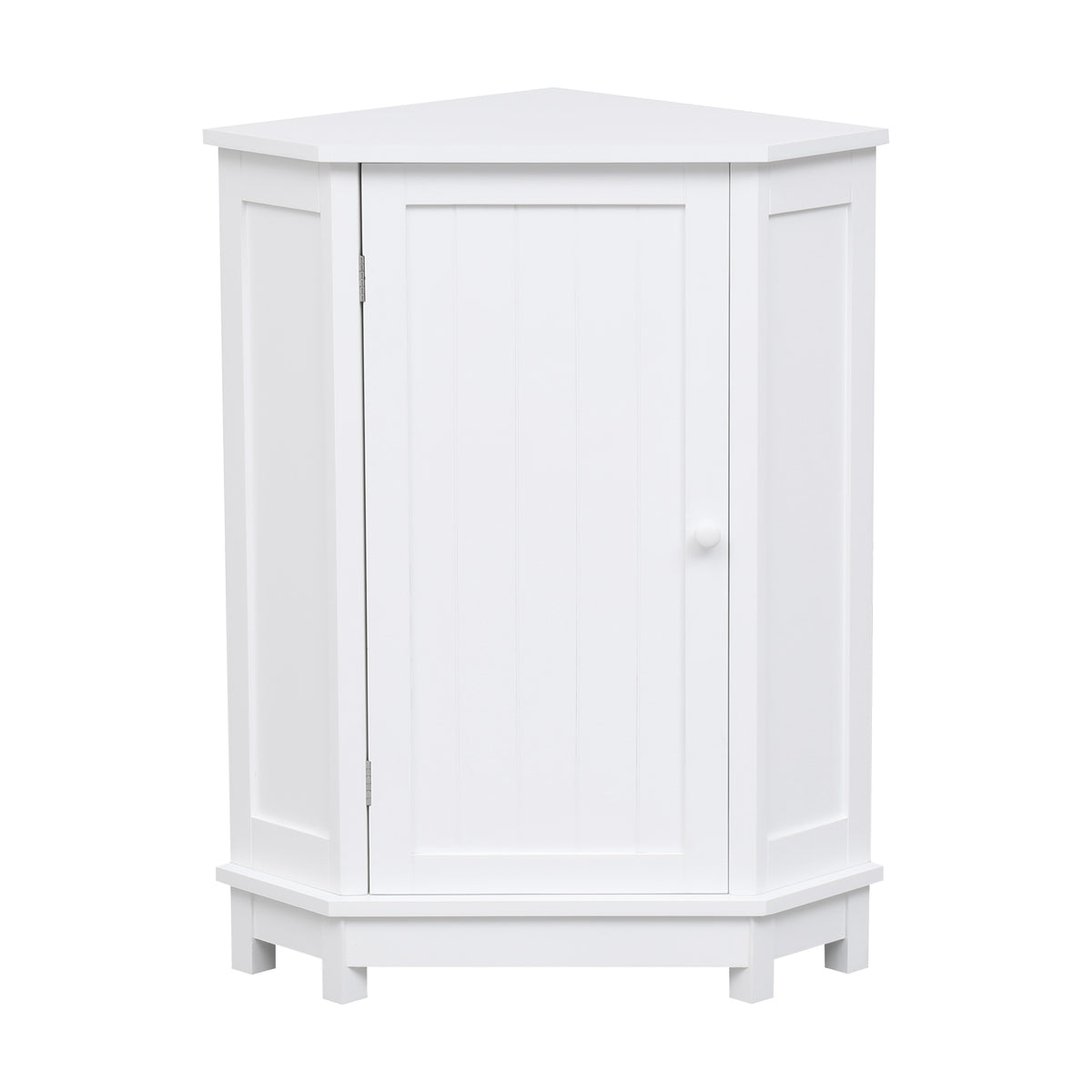 White Corner Bathroom Storage Cabinet Adjustable Shelves