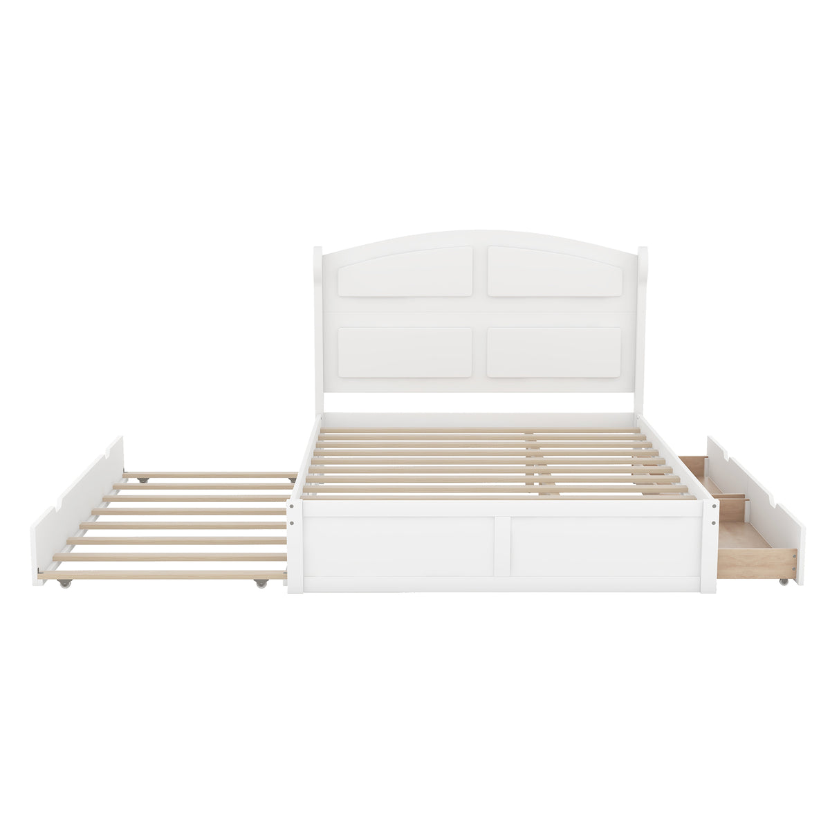 Wood Queen Platform Bed White