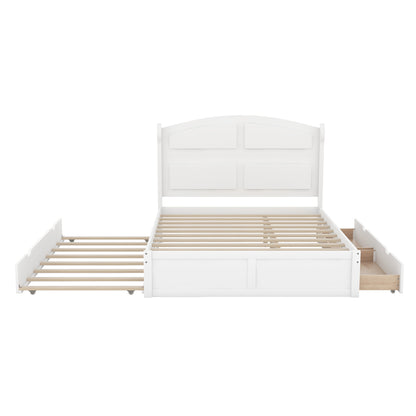 Wood Queen Platform Bed White