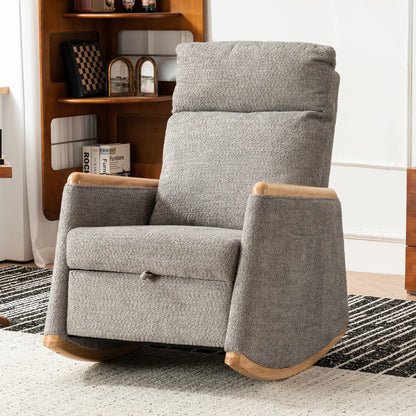 Rocking Chair with Footrest Gray