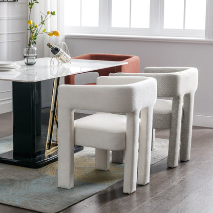 Contemporary Accent Chair Beige Upholstery