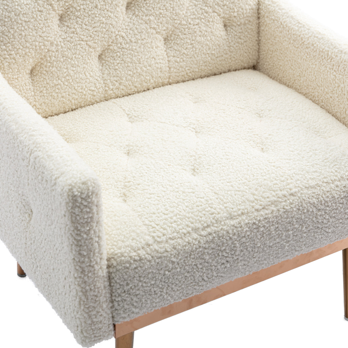 Teddy Armchair with Gold Legs – White