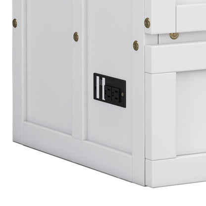 Pine Murphy Bed Queen White Walnut