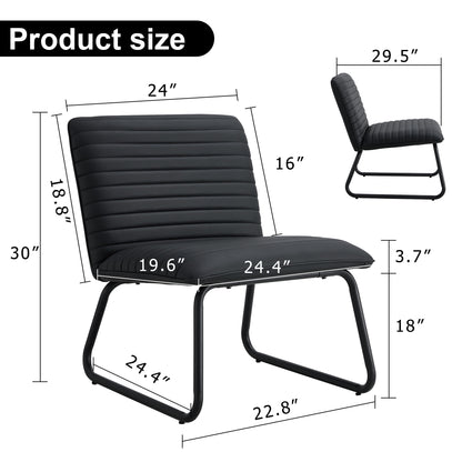 Black Armless Lounge Chair – Black Legs