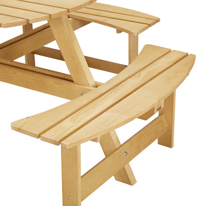 Outdoor Dining Table with Benches Set of 8