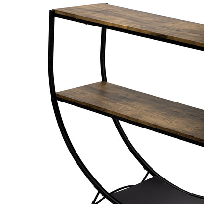 Rustic Wood Console Table Distressed Brown