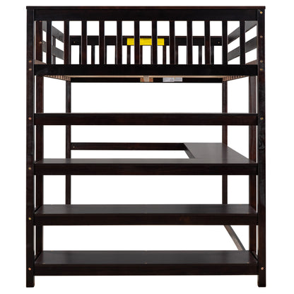Full Loft Bed with Storage Espresso