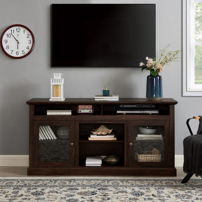 Contemporary TV Stand – Brown Finish