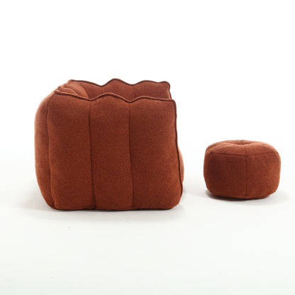 Bean Bag Chair with Footstool Gray