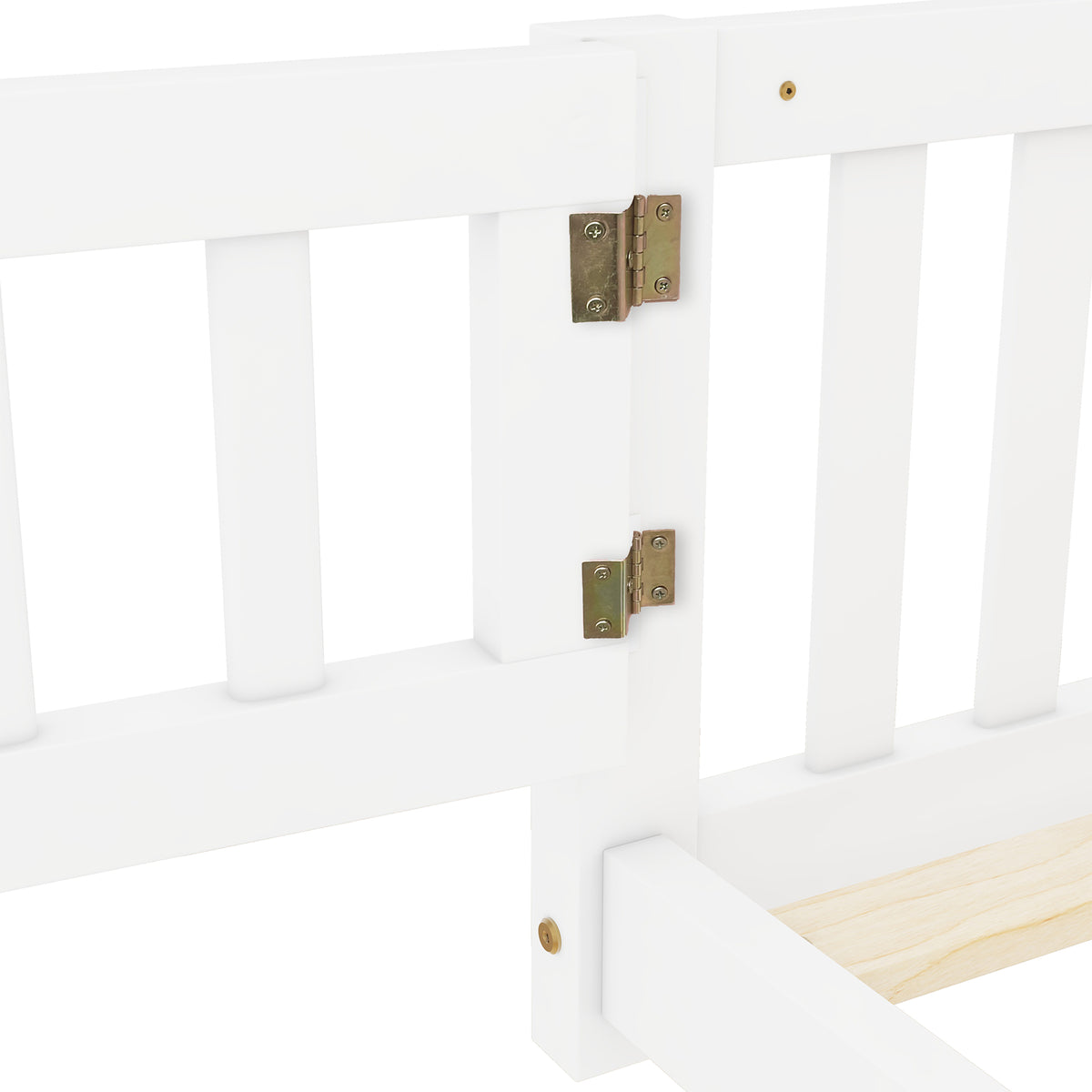 Kids Safety Floor Bed – White Guardrail Edition
