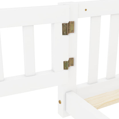 Kids Safety Floor Bed – White Guardrail Edition