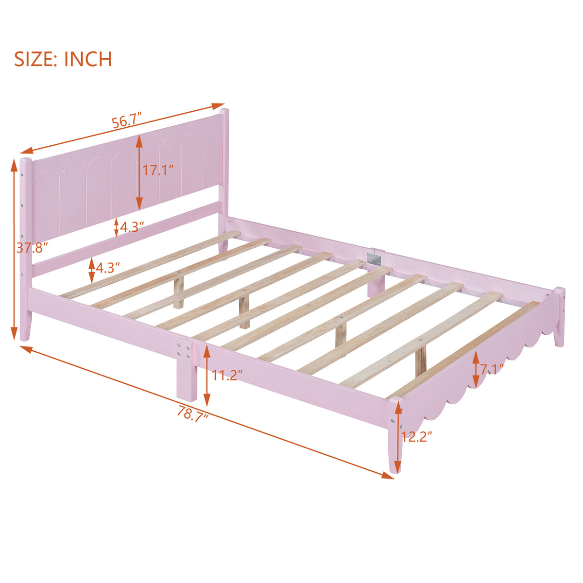 Full Platform Bed Pink