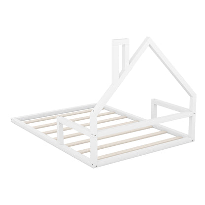 Full Platform Bed White