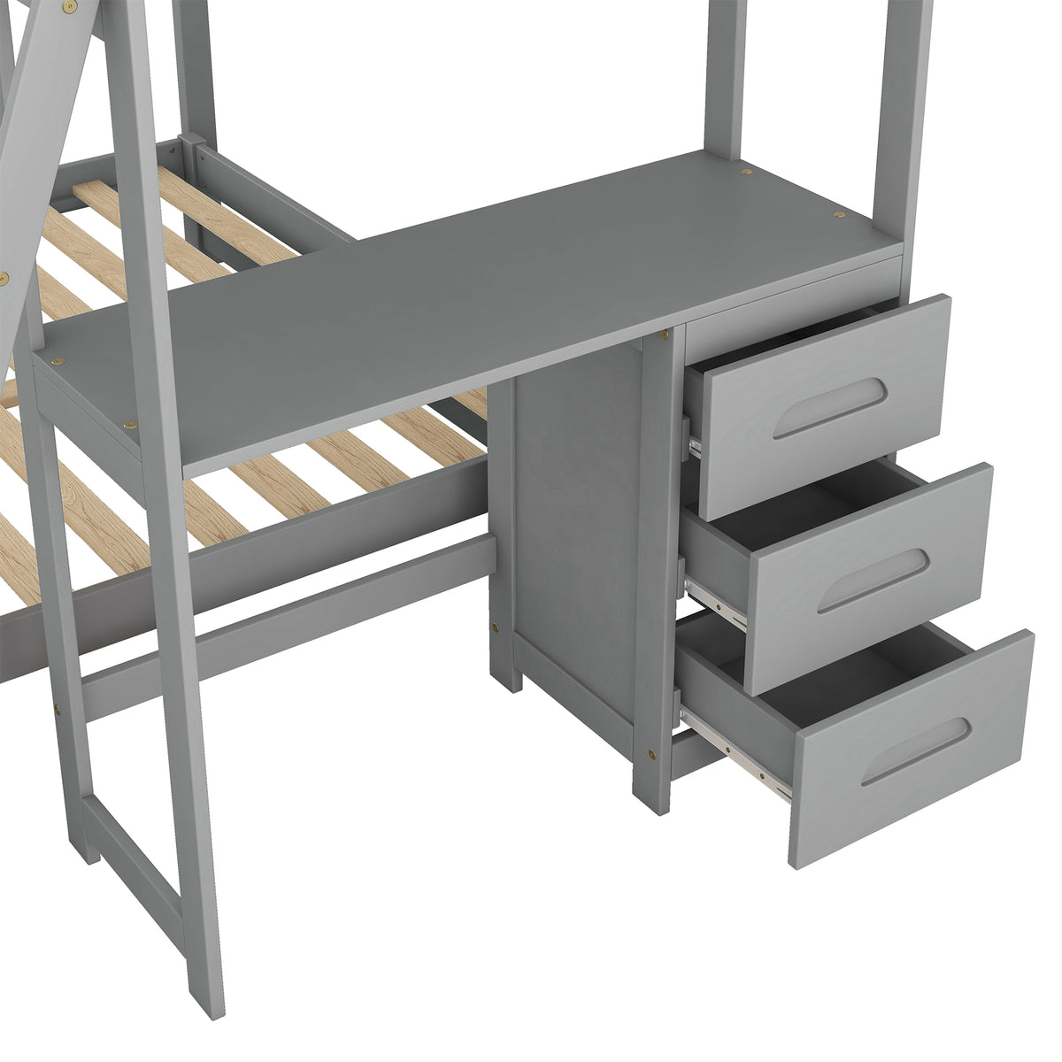 Full Bunk Bed Gray