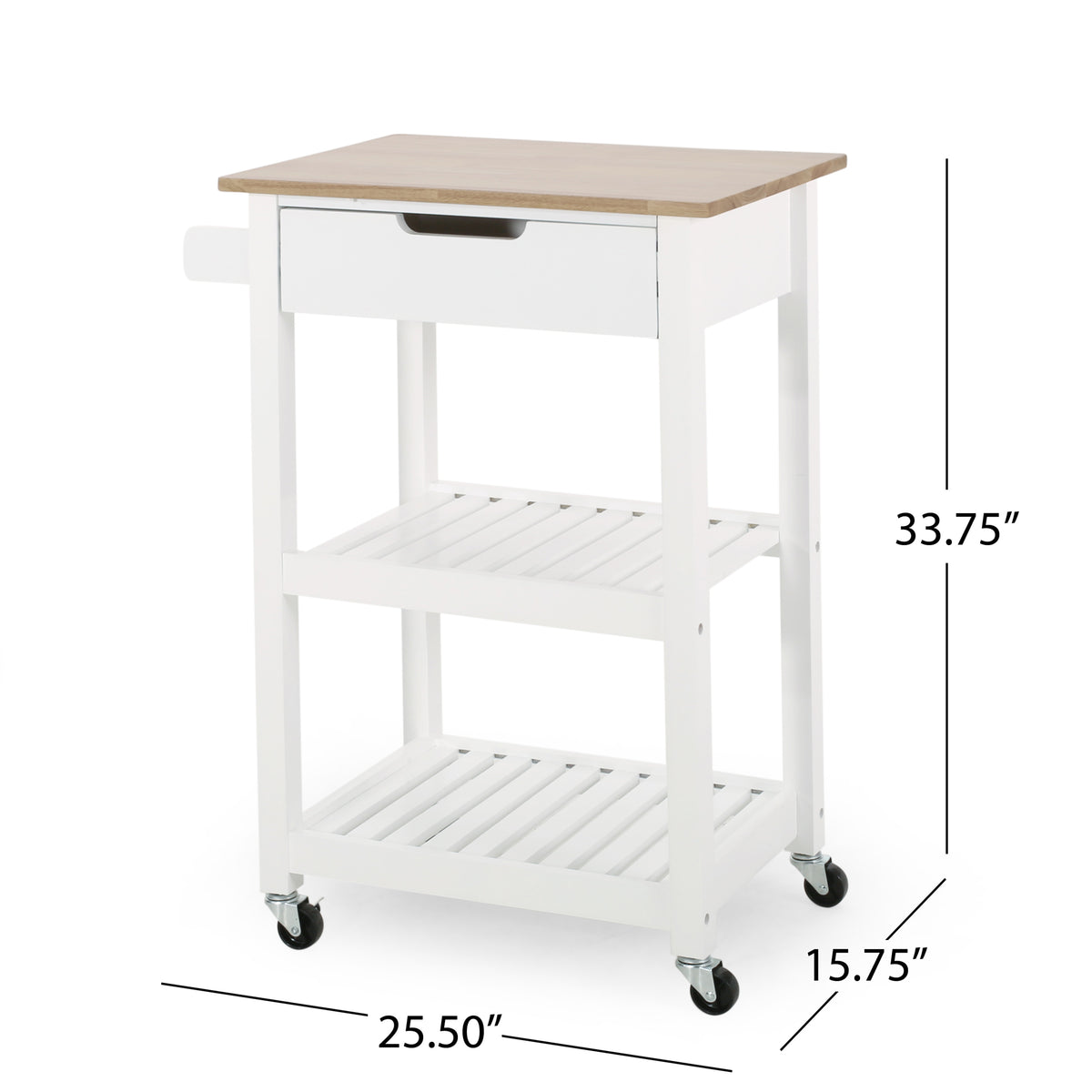 Rolling Kitchen Cart with Storage and Drawers