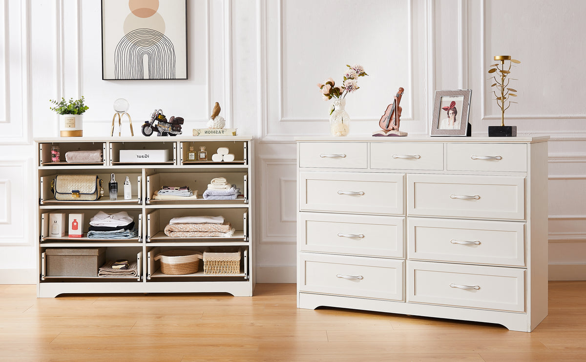 8-Drawer Bedroom Dresser – White