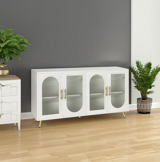 65” Wooden Media Console – Adjustable Shelves