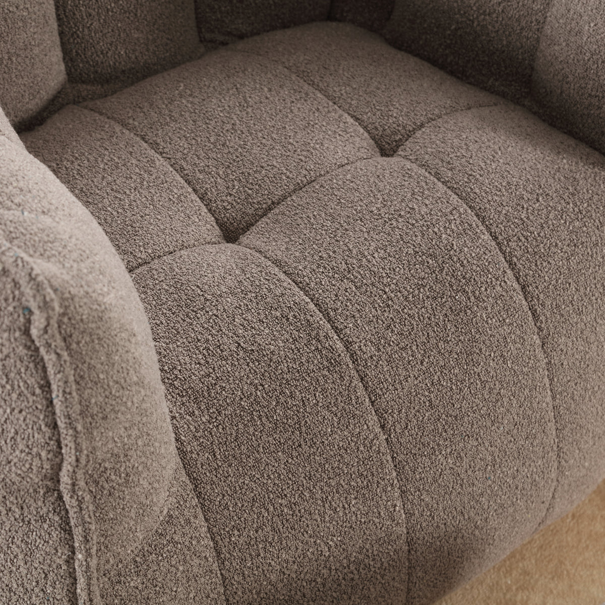 Soft Bean Bag Chair with Footstool Beige