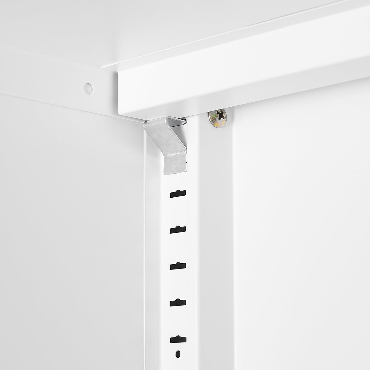White Steel Storage Cabinet with Double Doors