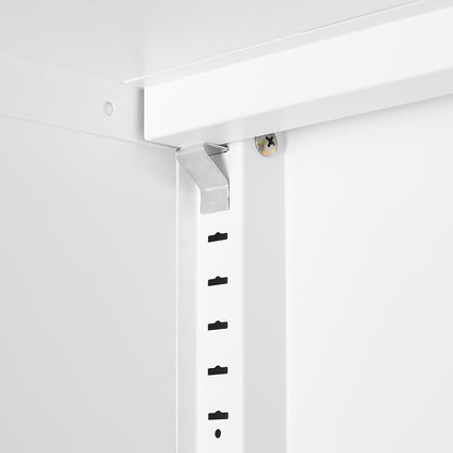 White Steel Storage Cabinet with Double Doors