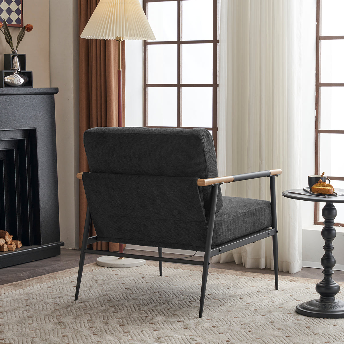 Leisure Lounge Armchair – Black Chenille