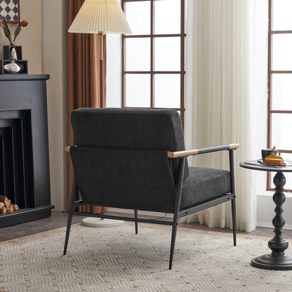 Leisure Lounge Armchair – Black Chenille