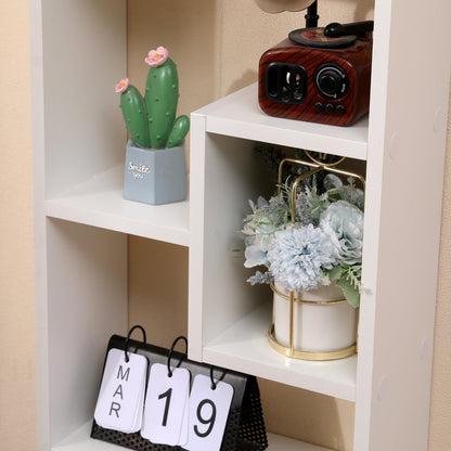 Freestanding Wooden Bookcase with 5 Cubes