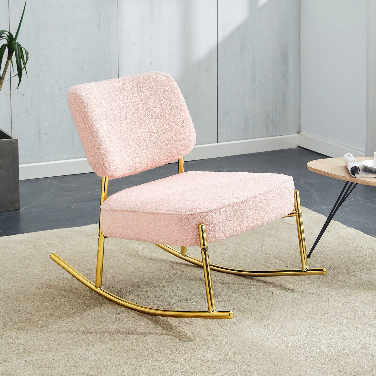 Velvet Rocking Lounge Chair – Cream