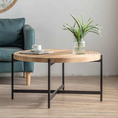 Thread Pattern Round Coffee Table Bronze