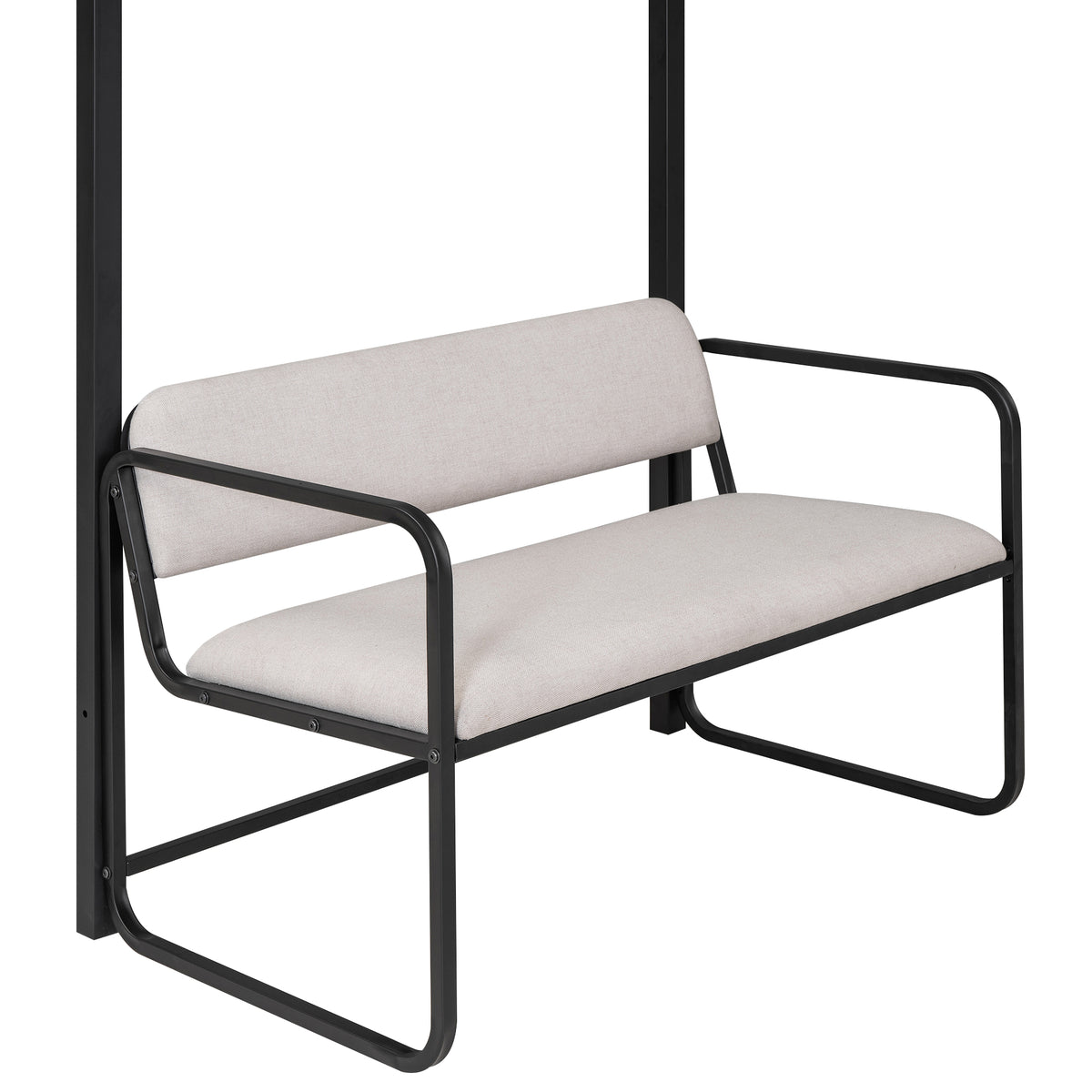 Twin Metal Loft Bed with Storage Black