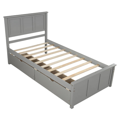 Twin Storage Bed Gray
