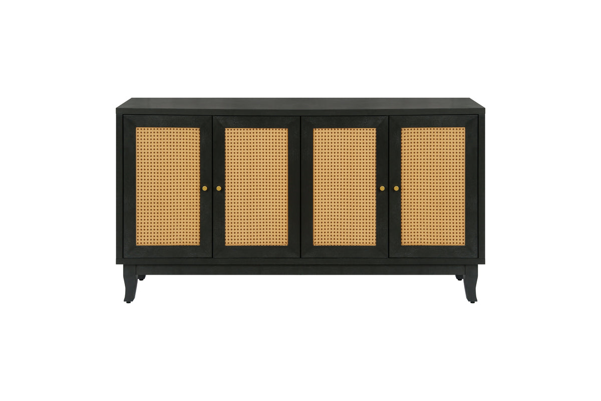 Rattan Sideboard Cabinet – Black