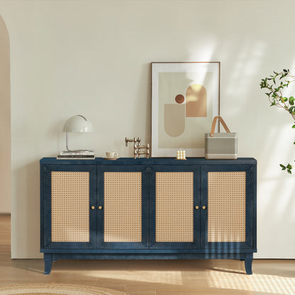 Rattan Sideboard Cabinet – Blue