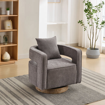 Swivel Accent Chair Charcoal Linen