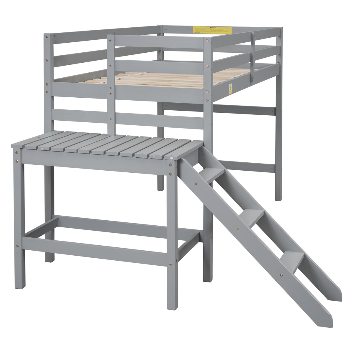 Twin Loft Bed Gray