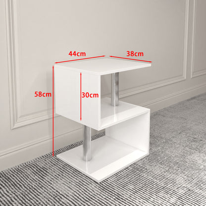 S-Shaped LED Coffee Table – Gloss White